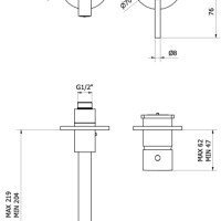 IB Rubinetti Industria ID206NP-20 Настенный смеситель для раковины - внешняя часть (Чёрный матовый)