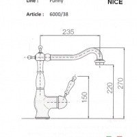 Nice Funny N-6000-38CC Высокий смеситель для кухни (хром)