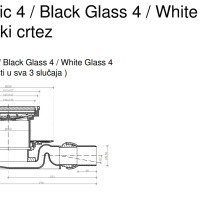 PESTAN Standard Black Glass 4 13000155 Душевой трап 150*150 мм - готовый комплект для монтажа с декоративной решёткой (чёрное стекло | золото)