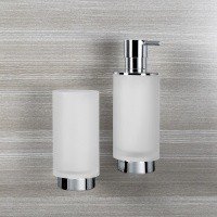 Colombo Design Nordic B9323 - Дозатор для жидкого мыла 250 мл | настенный (хром - стекло матовое)