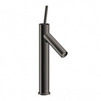 Axor Starck 10123340 Высокий смеситель для раковины - шлифованный черный хром,  в комплекте со сливным гарнитуром (донным клапаном)