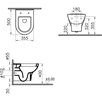 Комплект инсталляция и унитаз 9012B003-7205 VITRA, в магазине ...