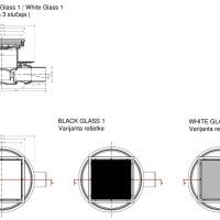 PESTAN Standard White Glass 13000156 Душевой трап 150*150 мм - готовый комплект для монтажа с декоративной решёткой (белое стекло | золото)