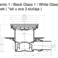 PESTAN Standard White Glass 13000156 Душевой трап 150*150 мм - готовый комплект для монтажа с декоративной решёткой (белое стекло | золото)