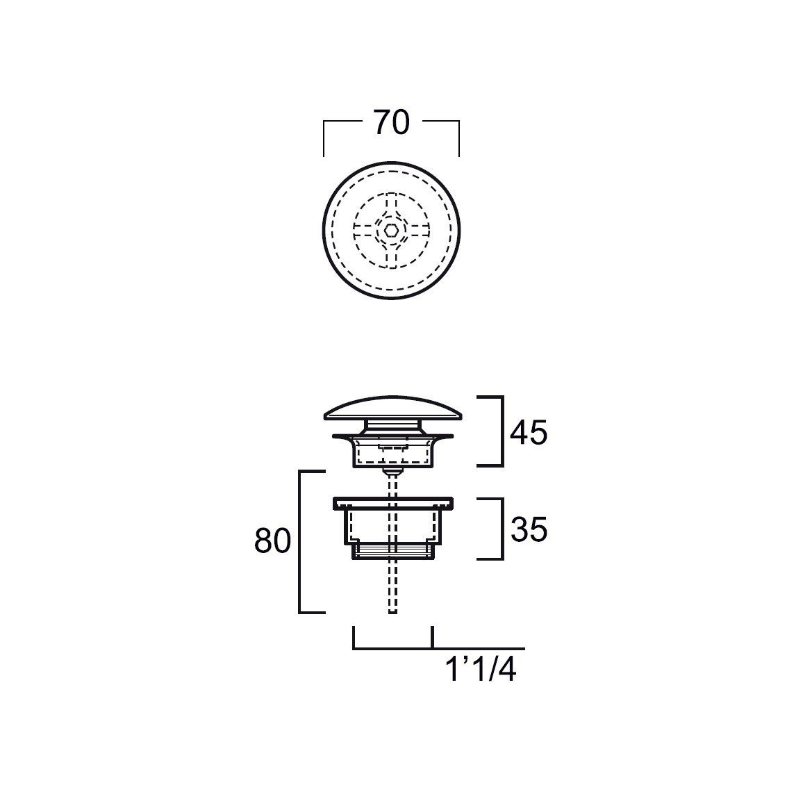 SIMAS PLCE N - Донный клапан | сливной гарнитур NERO (черный глянцевый ...