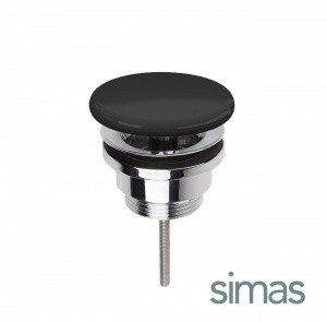 SIMAS PLCE N - Донный клапан | сливной гарнитур NERO (черный глянцевый | хром) 
