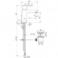B0455AA Ideal Standard Idealrain Vito Grande Смеситель для раковины, с донным клапаном (хром)