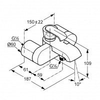 KLUDI JOOP! 554430575 - Смеситель для ванны (хром)