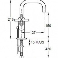 Jacob Delafon PURIST E14594-3 Смеситель для раковины на одно отверстие с гибкой подводкой и металлическим донным клапаном, аэратор с антиизвестковым покрытием