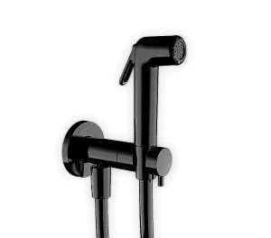 Almar Atthis E136009.AB Гигиенический душ в комплекте с прогрессивным смесителем | внешняя часть (чёрный хром шлифованный)