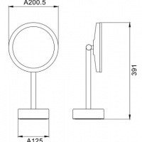 JAVA S-M551 Зеркало косметическое настольное с увеличением и подсветкой (хром)