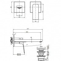FIMA Carlo Frattini Fit F3391NLX8CR Настенный смеситель для раковины - внешняя часть (хром)