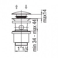 Nobili AV00110/10CR Сливной гарнитур | донный клапан для раковины с переливом (хром)