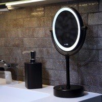 WasserKRAFT K-1005BLACK Косметическое зеркало с подсветкой (чёрный матовый)