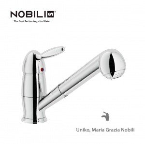 NOBILI Uniko UK117CR - Смеситель для кухни с выдвижным изливом (хром)