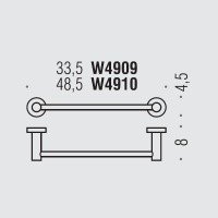 Colombo Design PLUS W4909 - Металлический держатель для полотенца 33,5 см (хром)