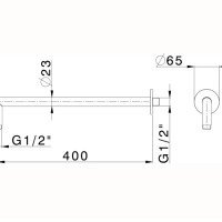Cisal Xion DS013531D1 Кронштейн для верхнего душа 400 мм (нержавеющая сталь)