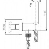 Bossini Paloma C69001B.030 Гигиенический душ - комплект с шланговым подключением и шлангом (хром)