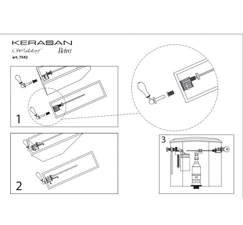 Kerasan 7542 Ручка для бачка, в магазине сантехники Сантехмаг.Ру
