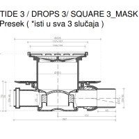 PESTAN Standard Drops Mask 3 13000078 Душевой трап 150*150 мм - готовый комплект для монтажа с декоративной решёткой (хром)