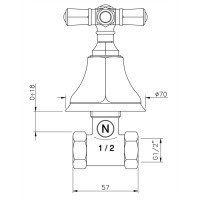 Nicolazzi Teide 1912CR05 Запорный вентиль (хром)