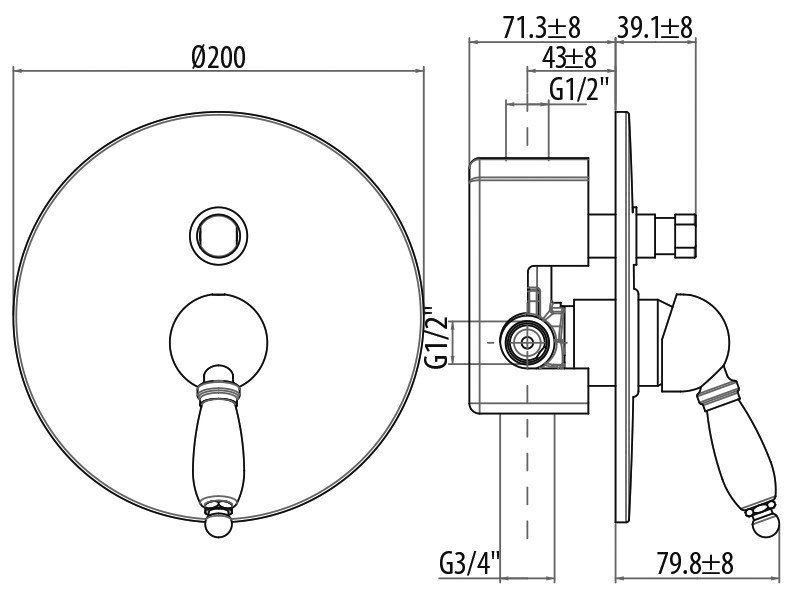 Смеситель для ванны 2734/27V0.CHbr Orta GATTONI, в магазине сантехники ...