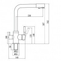 Savol S-L1801H-1 Высокий смеситель для кухни с функцией подачи питьевой воды (черный матовый)