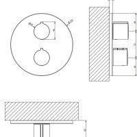 Gessi Emporio Via Tortona 38777.299 Термостатический смеситель для ванны - внешняя часть (чёрный матовый)