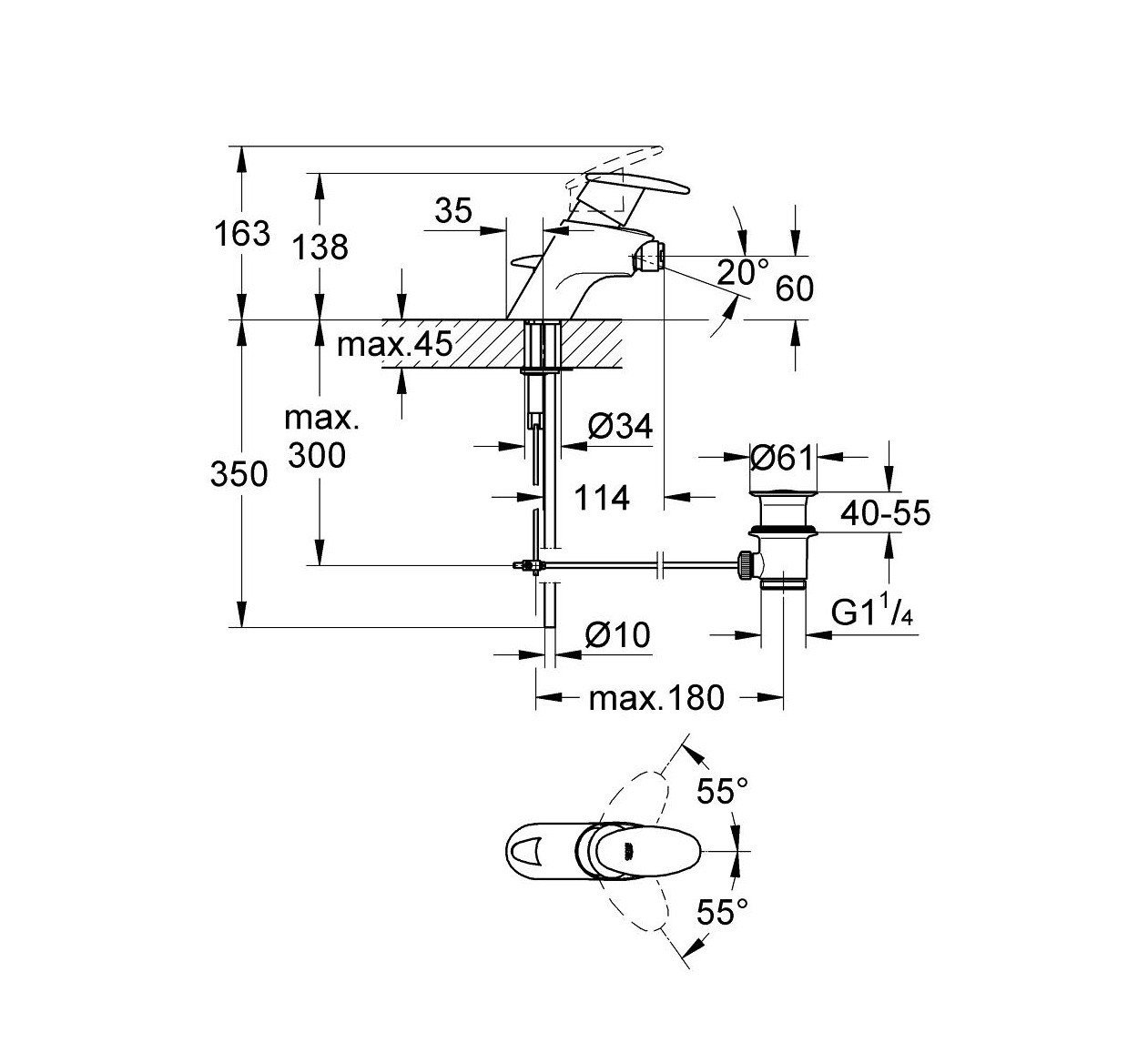 GROHE Taron 33227IP0 - Смеситель для биде (хром - матовый хром), в ...