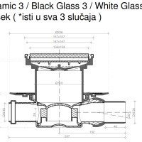 PESTAN Standard White Glass 3 13000158 Душевой трап 150*150 мм - готовый комплект для монтажа с декоративной решёткой (белое стекло | золото)