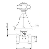 Nicolazzi Teide Crystal Handle 1912CR15 Запорный вентиль (хром)
