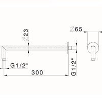 Cisal Xion DS013541D1 Кронштейн для верхнего душа 300 мм (нержавеющая сталь)