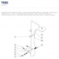 Термостатическая душевая система Tres K-tres, артикул  20438703