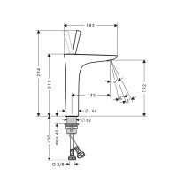 Hansgrohe PuraVida 15081400 - Смеситель для раковины ComfortZone 200 (белый - хром)
