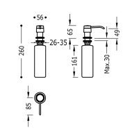 TRES 13474110 - Дозатор для жидкого мыла 400 мл | врезной (хром)