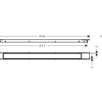 Hansgrohe RainDrain Match Plus 56216800 Трап для душа 900 мм - внешняя часть (нержавеющая сталь шлифованная)