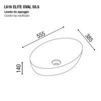 AeT Elite Oval L616T0R0V0483 Раковина накладная 555*385 мм (чёрный мрамор)