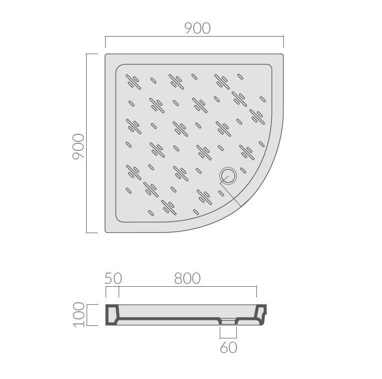 Galassia Venus 1009 - Керамический душевой поддон 90*90*10 см (угловой ...