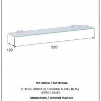 REMER Flat FT20CR Полка для ванной комнаты 520 мм (прозрачное стекло | хром)