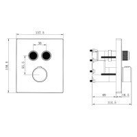 Vincea VSCV-321T-MMB Термостатический смеситель для ванны на 2 потребителя (чёрный матовый)