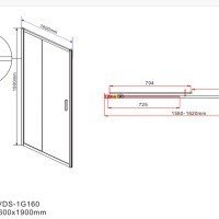 Vincea Garda VDS-1G160CH Душевая дверь 1600*1900 мм (профиль хром | витраж стекло "шиншилла")