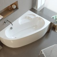 Акриловая ванна ALPEN Terra 160 R ALPTR160R, гарантия 10 лет, асимметричная форма, объём 230 литров, цвет - snow white (белоснежный)