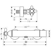 Смеситель Hansgrohe Axor Carlton 17261090 Термостат для душа