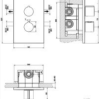 Gessi Emporio Via Tortona 38796.299 Термостатический смеситель для ванны - внешняя часть (чёрный матовый)
