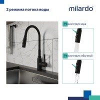 MILARDO Meal M01BL2FM05 Высокий смеситель для кухни (чёрный матовый)