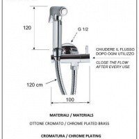 Remer Minimal 332REZ336 Гигиенический душ - комплект с запорным вентилем (хром)