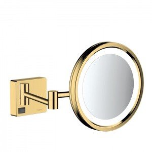 Hansgrohe AddStoris 41790990 Косметическое зеркало с подсветкой Ø 217 мм (золото полированное)