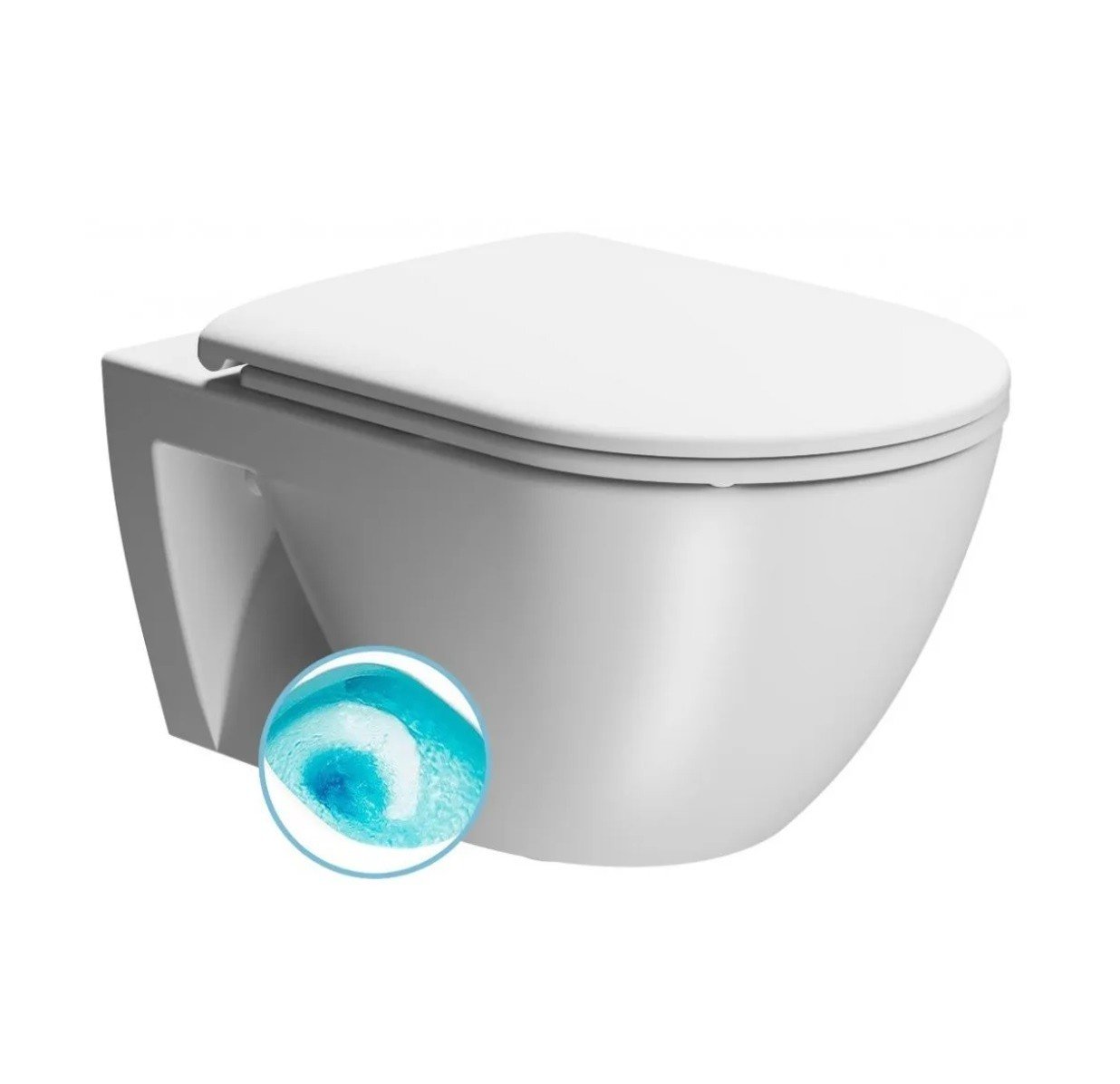 GSI PURA ECO 880709 Унитаз подвесной, безободковый (белый матовый), в ...