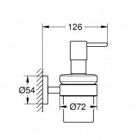 GROHE Essentials 40448001 - Дозатор для жидкого мыла 160 мл в комплекте с настенным держателем (хром)