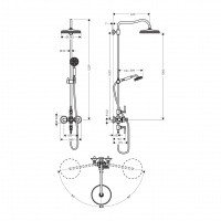 AXOR Montreux Showerpipe 16572820 Душевая система (шлифованный никель)